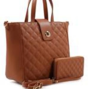 Designer Quilted 2 In 1 Tote Bag Set